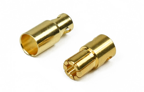 Gold contact plug 6mm 1 pair