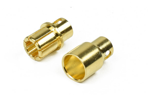 Gold contact plug 8mm 1 pair