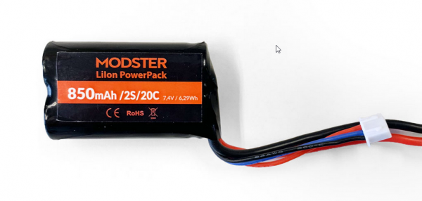 MODSTER Vector SR48 Brushed : accumulateur LiIon 2S 850 mAh 7.4 V BEC