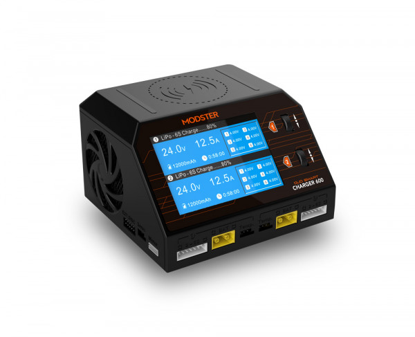 Ladegerät AC/DC MODSTER Smart Duo Charger 600W 16A 2x6S Lipo mit