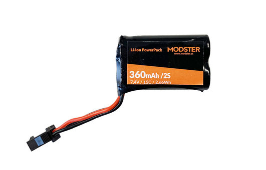LiPo Pack LiIon Battery 2S 360 mAh MODSTER Vector SR28/30 Custom Connector