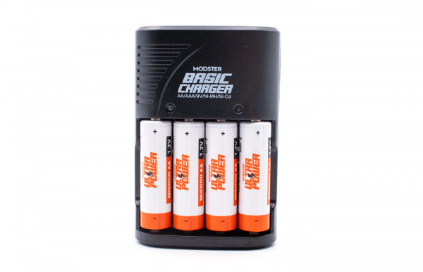 MODSTER Basic Charger AA-AAA incl. 4x rechargeable batteries MODSTER Ultra Power AA Mignon 2200mAh NiMH