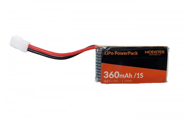 LiPo Einzelzelle MODSTER MDX Lipo-Akku 1S 3,7V Lipo 360mAh für MDX-Reihe